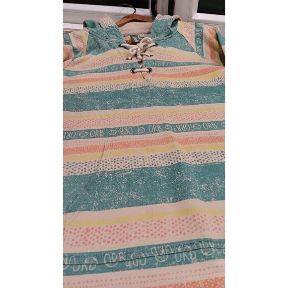 ORB Large Women's Hoodie Striped Pullover Hooded Sweater Excellent Condition - Picture 7 of 11